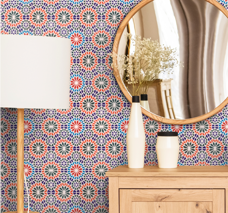 Siistejä värikkäitä laattoja modernit tapetit - Tenstickers