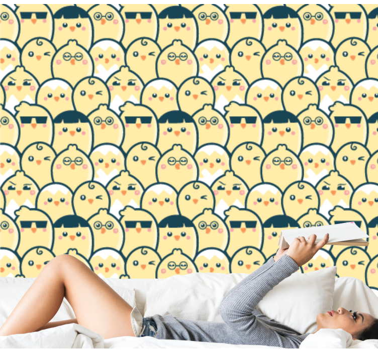 Söpö pöllö kuvio eläintapetti - Tenstickers