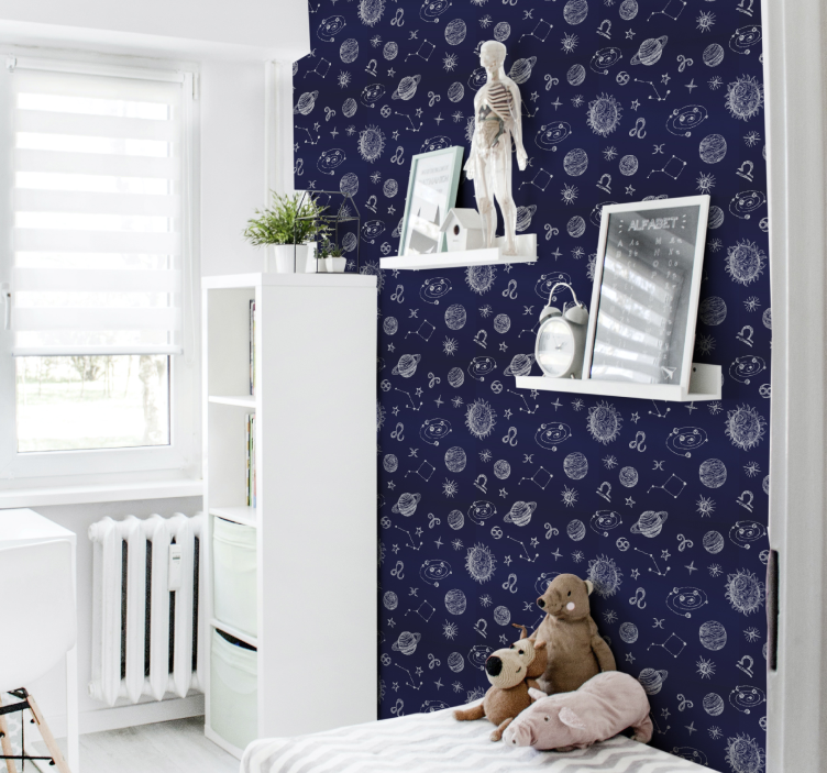 tapetti avaruusplaneetat galaksissa lastenhuoneen tapetti - Tenstickers