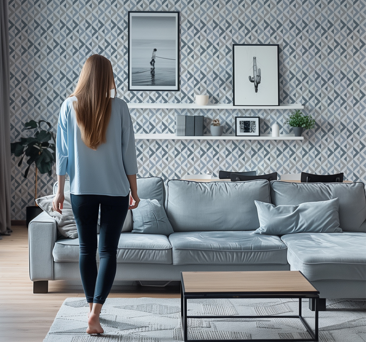 Tekstiiliefekti geometrinen taustakuva - Tenstickers