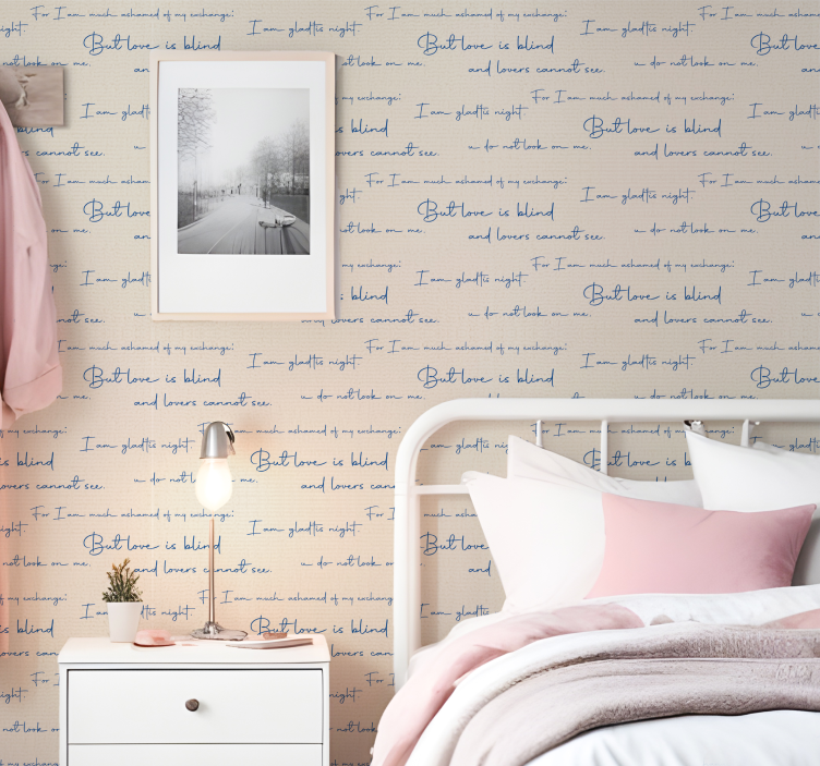 Tekstiilikartta teksti tapetti - Tenstickers