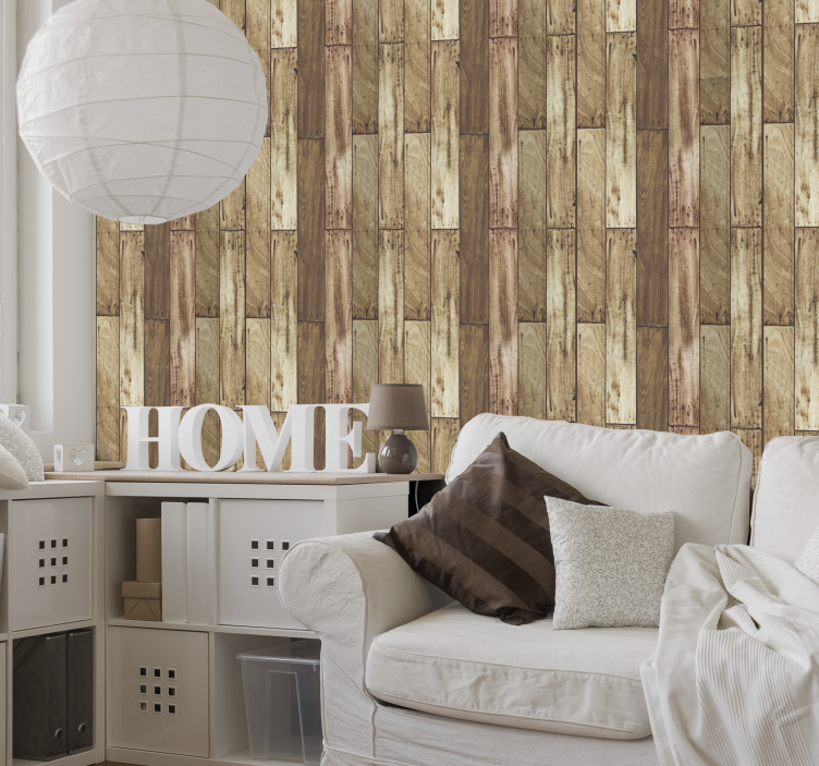 Teksturoidut lankut puutapetti - Tenstickers