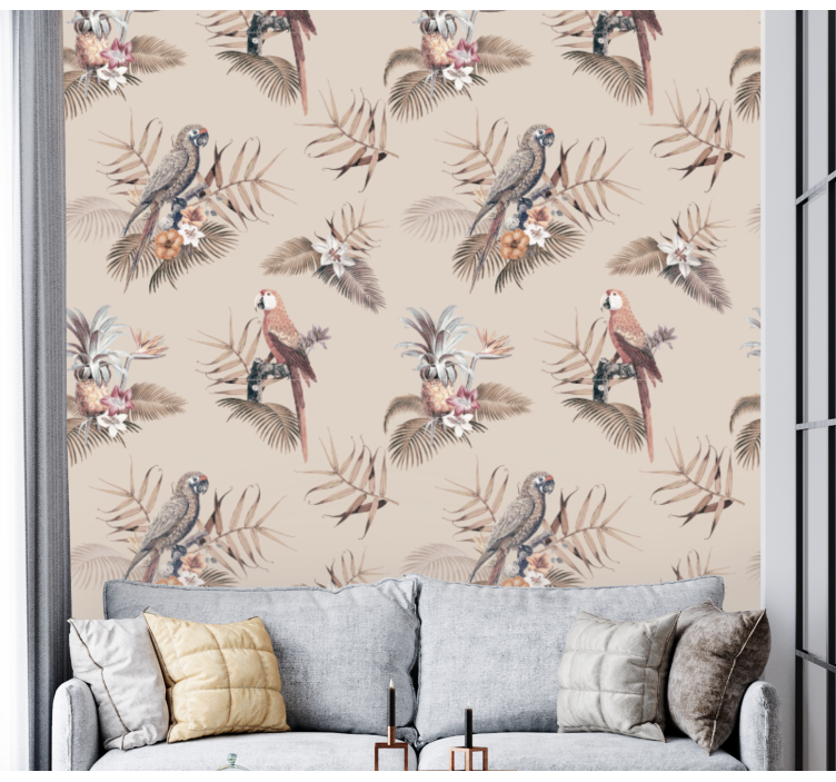 Trooppinen papukaija eleganssia papukaija tapetti - Tenstickers