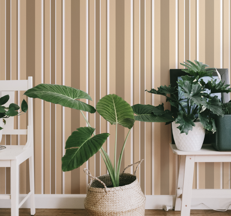 Trooppinen väripaletti pystysuora raitatapetti - Tenstickers