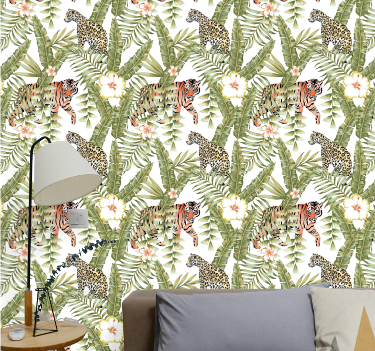 Trooppinen viidakon eläimistö eläintapetti - Tenstickers