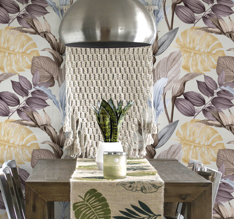 Trooppiset kasvit xxl lehti tapetti - Tenstickers