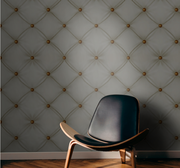 Harmaa pehmustettu kuvio efekti tapetti - Tenstickers