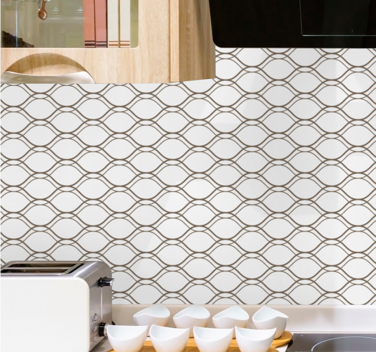 Tyylikäs kuviollinen muotoilu vaakaraita tapetti - Tenstickers