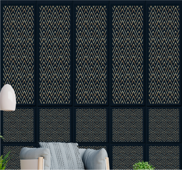 Makuhuoneen tapetti tyylikkäät viivamaiset kuviot - Tenstickers