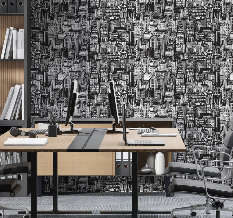 Urbaani luonnoskaaos kaupunkitapetti - Tenstickers