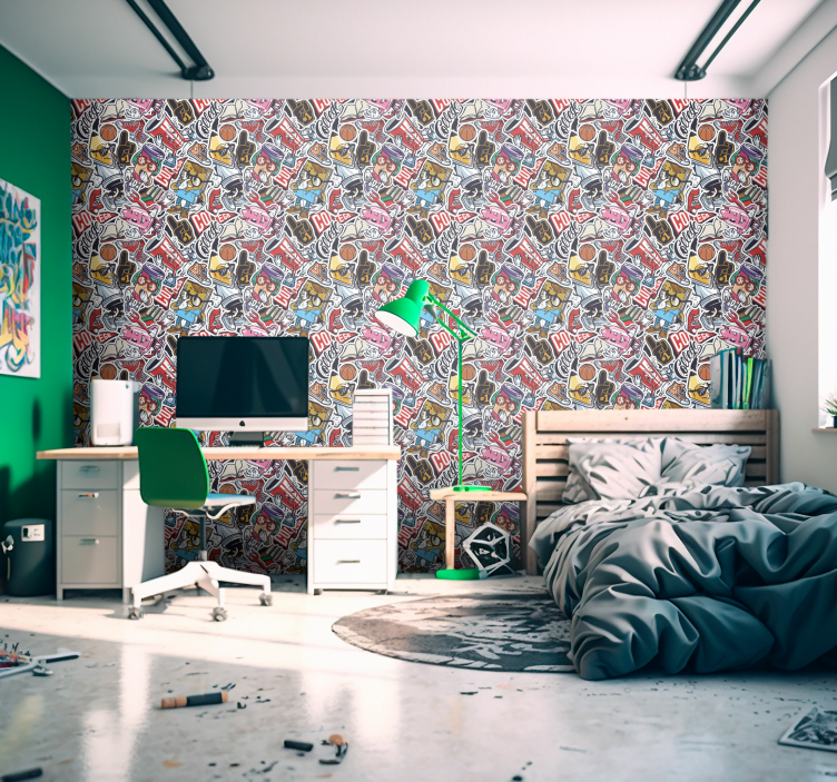 Urbaani tarrapommi taide tapetti - Tenstickers