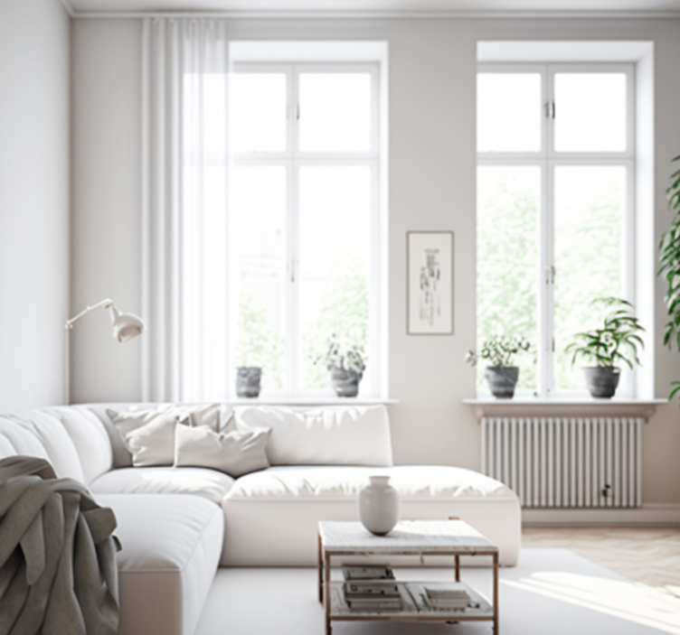 Valkoinen valkoinen tapetti - Tenstickers