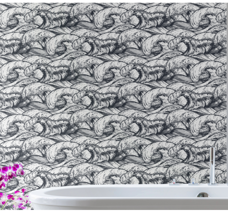 Valtameren aallot kuvio luonto tapetti - Tenstickers