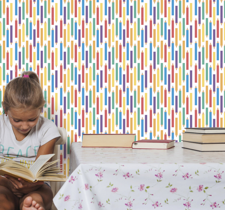 Värikynä lasten tapetti - Tenstickers