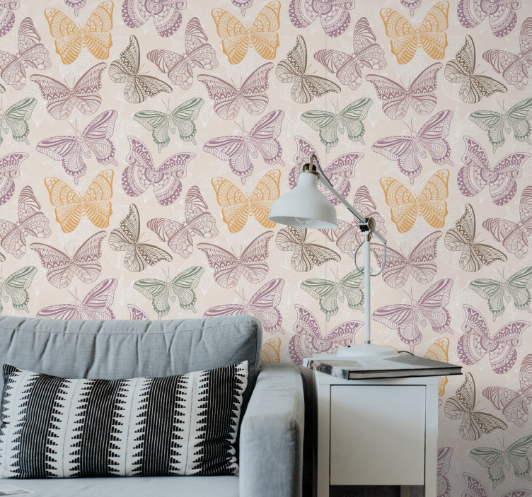 Värillisiä koriste-perhosia perhostapetti - Tenstickers