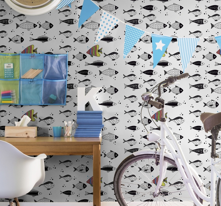 Ihana kala vastavirrassa eläintapetti - Tenstickers