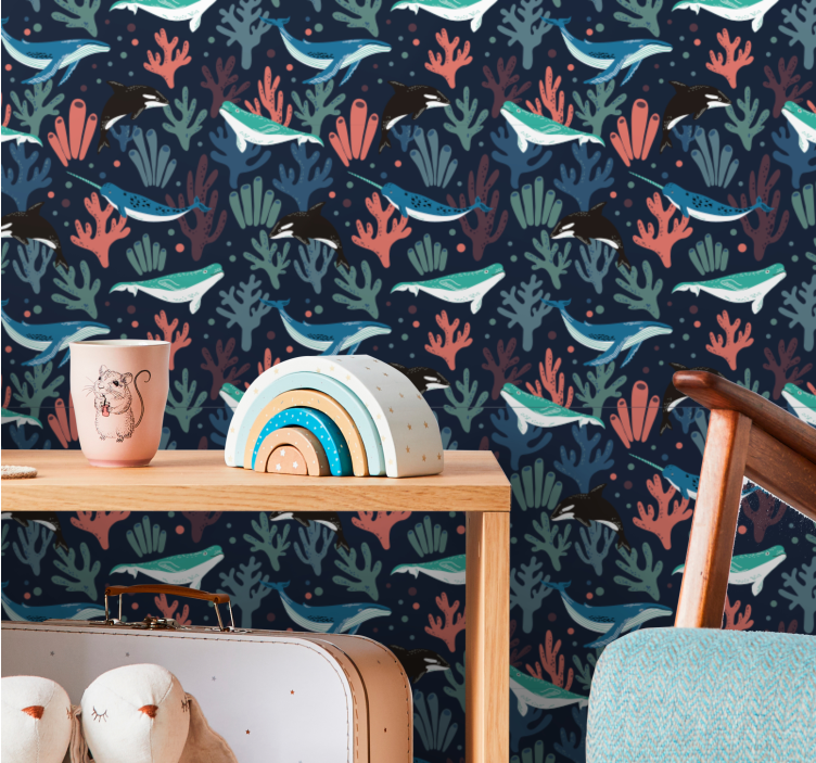 Vedenalainen kohtaus kala tapetti - Tenstickers