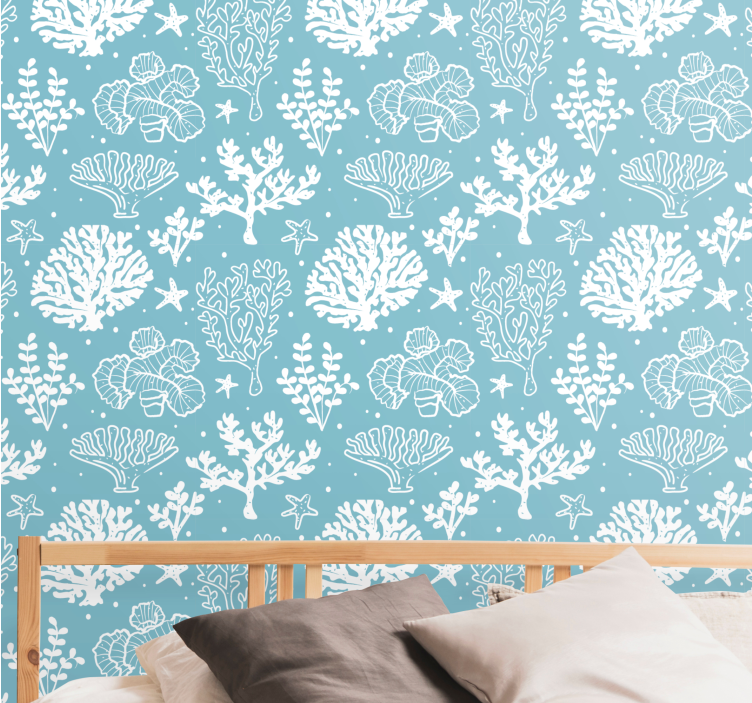 Vedenalainen merimaailma makuuhuoneen tapetti - Tenstickers