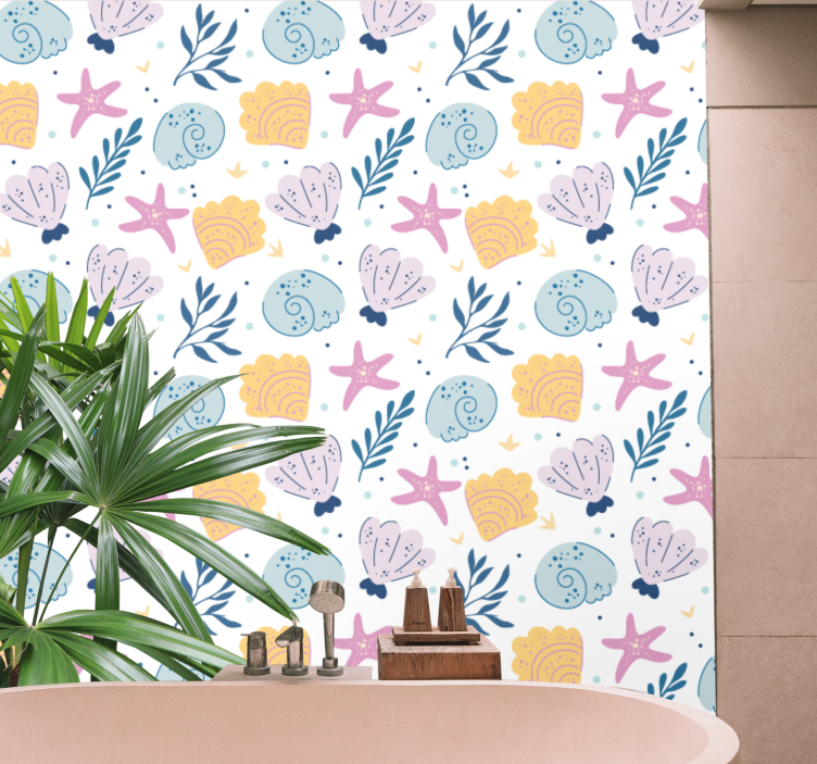 Vedenalaisia merielementtejä luonto tapetti - Tenstickers