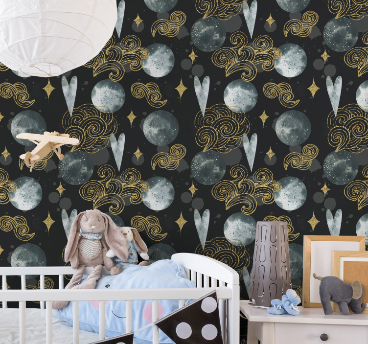 Akvarelli yö tähti tapetti - Tenstickers