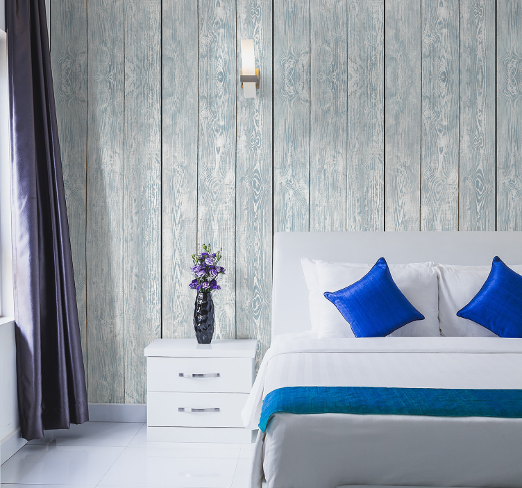 Viehätys harmaan puun tekstuuritapetista - Tenstickers