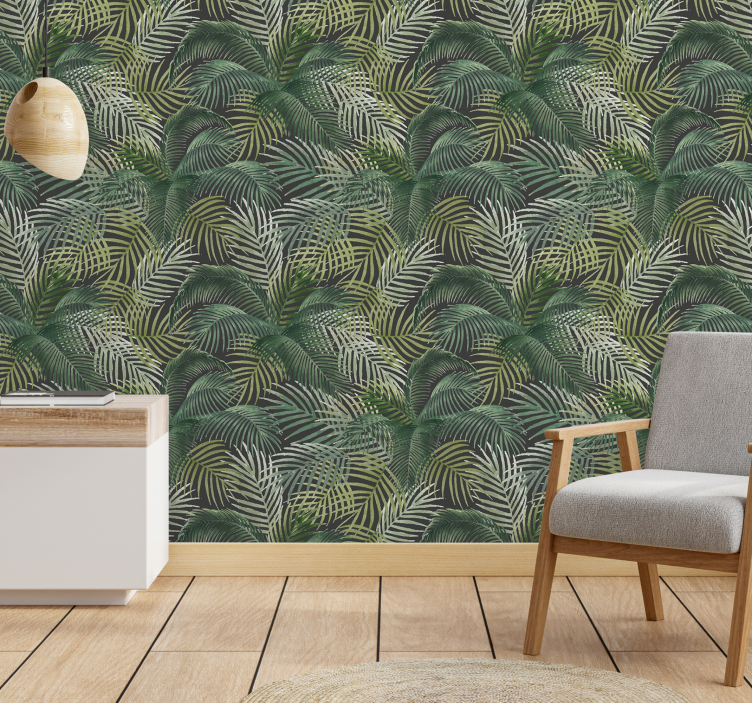 Vihreä tyylikäs aihe Viidakkotapetti - Tenstickers