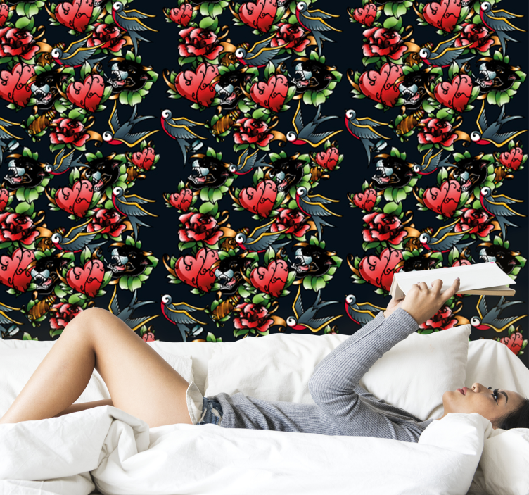 Vintage tatoo Muu vintage tapetti - Tenstickers