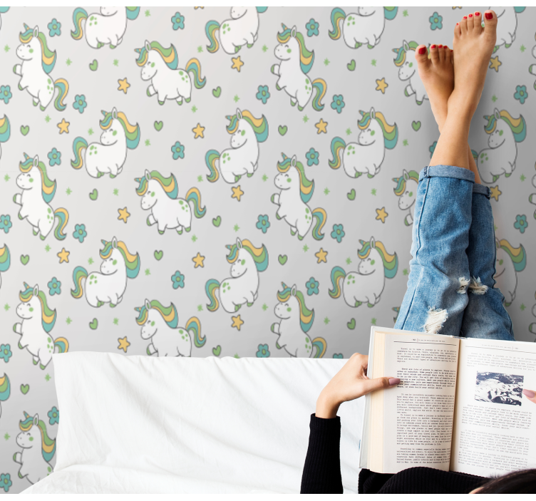 Yksisarvinen fantasia lastenhuoneen tapetti - Tenstickers