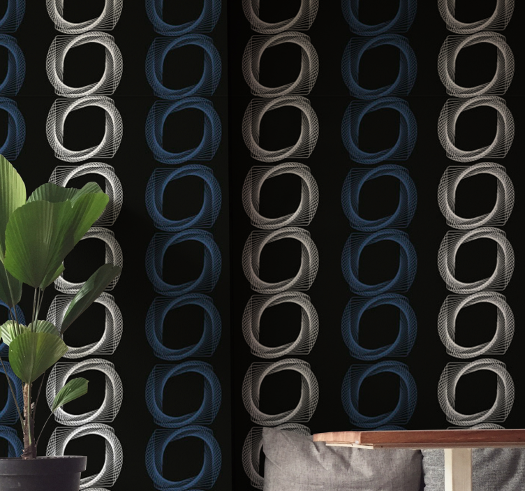 Ympyrän kuvioita abstrakti tapetti - Tenstickers