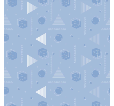 Geometrinen sininen tapetti teinin huoneeseen - Tenstickers