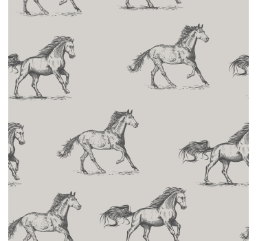 Harmaa yksinkertainen kuvio hevostapetit - Tenstickers