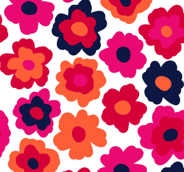 Punainen unikko kukkatapetti - Tenstickers