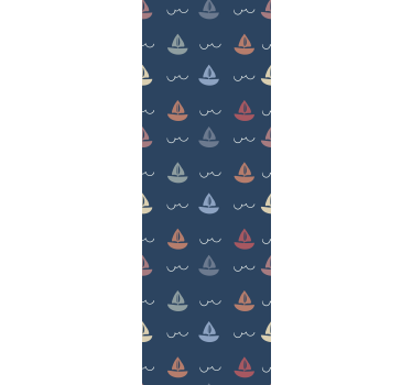 Purjeveneet motiivi lastenhuoneen tapetti - Tenstickers