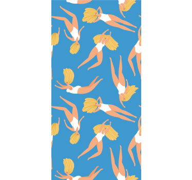 Iloisia uimareita siniset tapetti - Tenstickers