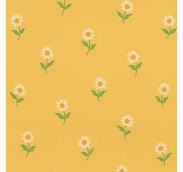 1940-luvun päivänkakkara-lastenhuoneen vintage tapetti - Tenstickers