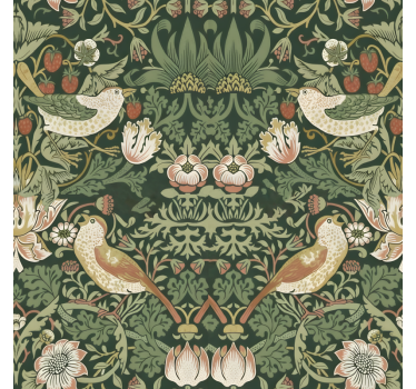 Morris-tyylinen lintutapetti - Tenstickers