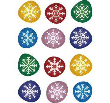 Joulutapetti värikkäät lumihiutaleet - Tenstickers