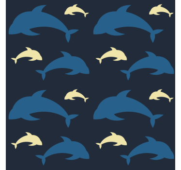 Kolme delfiiniä meressä makuuhuoneen tapetti - Tenstickers