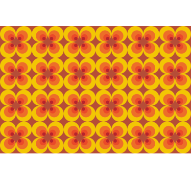 70-luvun retroympyrät toimiston tapetti - Tenstickers