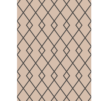 Geometrinen beige timanttikuvio ruokasalitapetti - Tenstickers