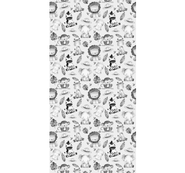 Harmaat eläimet lastenhuoneen tapetti - Tenstickers