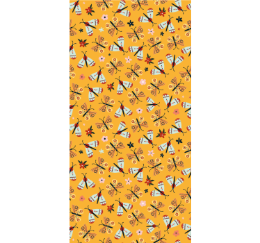 Keltainen perinteinen muotoilu lastenhuoneen tapetti - Tenstickers