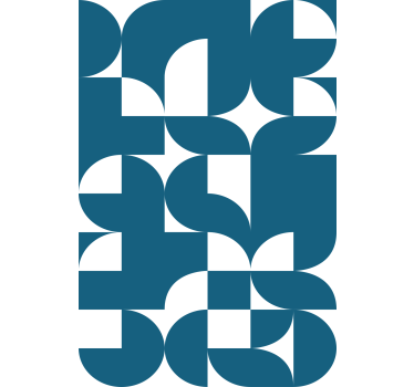 Sininen ympyrägeometrinen tapettimalli - Tenstickers