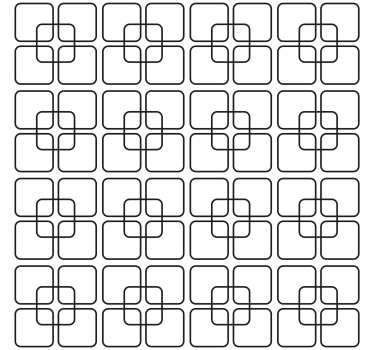 Musta neliöiden kaupunkikuvio geometrinen tapetti - Tenstickers