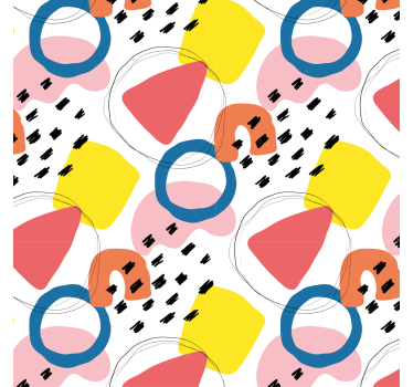 Vintage tapetti geometrinen kuvio maalauksellinen taide - Tenstickers