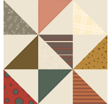 Vintage tapetti palapelitrikoon kolmiokuvio - Tenstickers