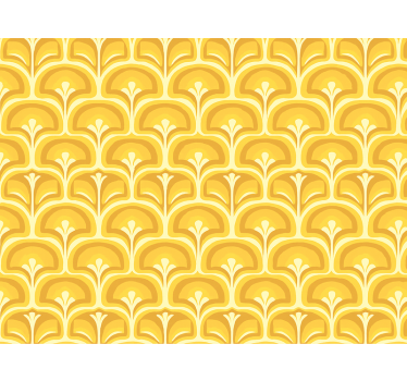 Retro 70-luvun keltaiset hahmot olohuone tapetti - Tenstickers