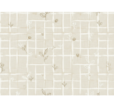 Beige tapetti pellavakuosisena - Tenstickers