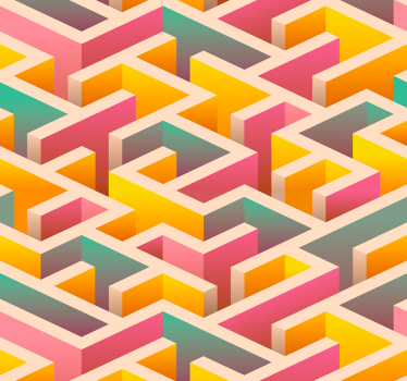 Geometrinen tapetti labyrintti - Tenstickers