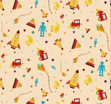 Vintage lelut Tapetti lastenhuoneeseen - Tenstickers
